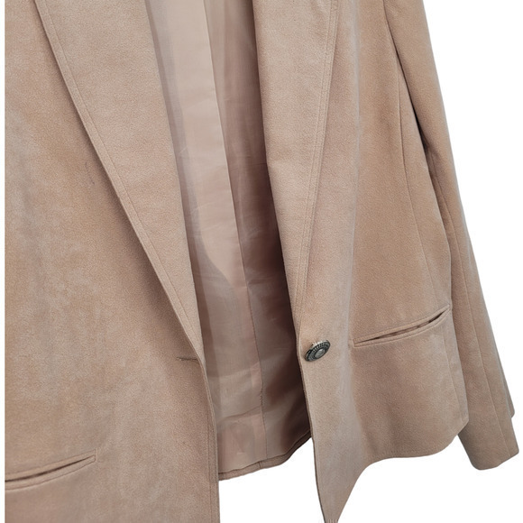 HP Vintage 80s Ultra Suede Single Breast One Button Union Made Lined Jacket - Picture 7 of 13